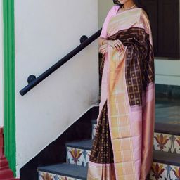 AMRUTKALA SAREES Checked Woven Design Banarasi Saree-picture-47
