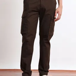 RIGS AND RAGS Men Solid Regular Fit Mid-Rise Relaxed Trousers-image-32