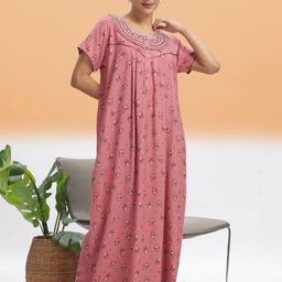 9shines Label Printed Maxi Nightdress-image-40