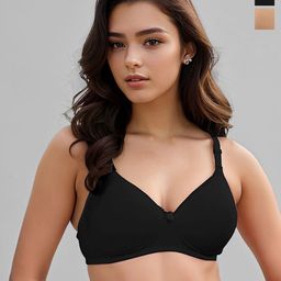 LUX VENUS Set of 2 Full Coverage Lightly Padded Cotton Everyday Bra with All Day Comfort-6