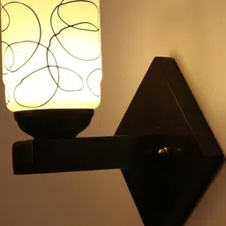 Somil Premium Designer Glass Wall / Night Lamp Elegant & Stylish Dcor Accent for Modern Interiors, Color- Black, White, Size:- 18 X 21 X 20 CM-13