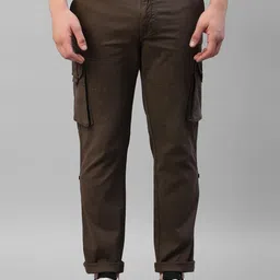 Royal Enfield Men Cotton Solid Regular Fit Mid-Rise Cargos-image-97
