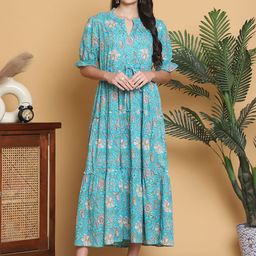 Aawari Floral Print A-Line Maxi Dress-image-79