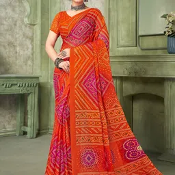 Panzora Bandhani Poly Chiffon Bandhani Saree-picture-13