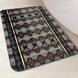 IVAZA Black Grey Geometric Patterned 600 GSM Bathmat-image-67