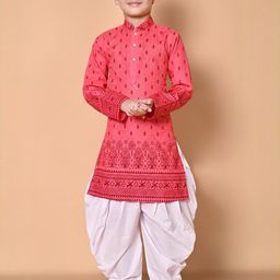 NFC CREATION Boys Embroidered Cotton Blend Kurta & Patiala-image-35