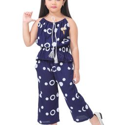 LINKKART FASHION Girls Geometric Printed Tie-Up Neck Top With Palazzos-34