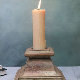 The Advitya Brown Antique Wooden Candle Stand-image-78