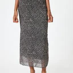Koton Animal Printed Midi Straight Skirt-picture-8