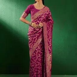 SHADOW & SAINING Woven Design Zari Banarasi Saree-56
