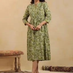 Neemiya Floral Printed Fit & Flared Midi Ethnic Dress-picture-46