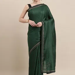 Peachmode Sequinned Art Silk Saree-image-4