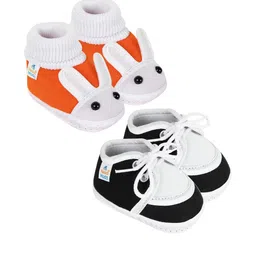 NESKA MODA 12 To 18 Month Non Slip Baby Boys & Baby Girl 2 Pair Combo Cotton Rabbit & Lace Booties-48