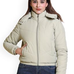 Brazo Women Lightweight Crop Padded Jacket with Patchwork-image-101
