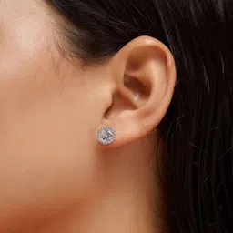 SOHI Silver-Plated Contemporary Stones Studded Earrings-39