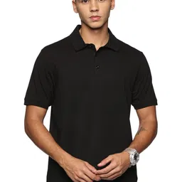 THIRD QUADRANT Men Solid Polo Collar Cotton Oversized T-shirt-image-99