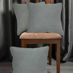 IVAZA Grey Set of 3 Velvet Square Cushion Covers-1