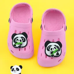 Yellow Bee Girls Panda & Bamboo Charm Clogs-14