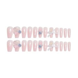 STYFY Set Of 24 Reusable Luxe Press On Nails With Adhesive Tabs - Pastel Powder-17