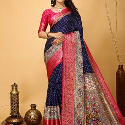 Mitera Ethnic Motifs Zari Art Silk Banarasi Saree-image-87