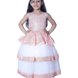 Shahina Fashion Girls Embellished Sequined Detail Maxi Fit and Flare Dresses-image-20