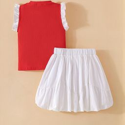 Hopscotch Girls Red Cotton Blend Clothing Set-picture-0