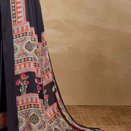 all about you Satin Block Print Saree image 4