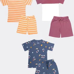 Orange Sugar Unisex Kids Printed T-shirt with Shorts-35