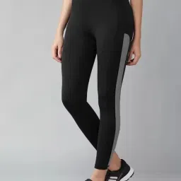 Color Block Women Black, Grey Tights-image-70