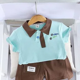 POP STREET KIDS Boys Polo Collar T-shirt With Shorts-image-79