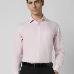 Van Heusen Men Spread Collar Solid Cotton Formal Shirt-image-98
