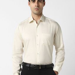 Van Heusen Men Printed Spread Collar Pure Cotton Formal Shirt-3