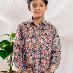 BEBE UNICORN Boys Comfort Floral Opaque Printed Party Shirt-image-59
