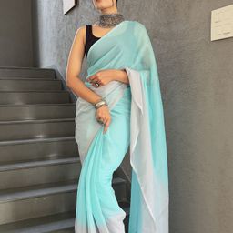V3 FASHION STUDIO Ombre Pure Chiffon Ready to Wear Saree-45