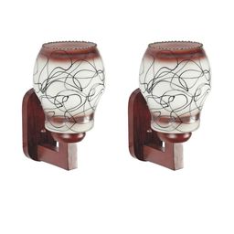 Somil Premium Designer Glass Wall / Night Lamp Elegant & Stylish Dcor Accent for Modern Interiors, color- Brown, White, Black, Size:- 19 X 27 X 29 CM-image-65