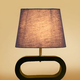 Devansh Grey Wood Traditional Frusturical Shaped Table Lamp-10