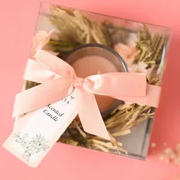 MARKET99 Peach-Coloured Scented Wax Jar Candle-26