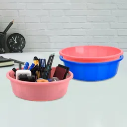 Kuber Industries Blue & Pink 3 Pieces Regular Desk Organisers-16
