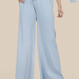 Esplendido Women Pack Of 2 Cotton Mid-Rise Flared Lounge Pants-picture-5