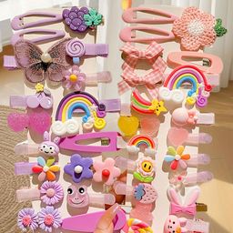 LYTIX Girls Set Of 14 Princess Bangs Hair Clips - Assorted-47