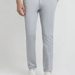 Raymond Men Mid-Rise Slim Fit Flat Front Casual Chinos Trousers-image-63