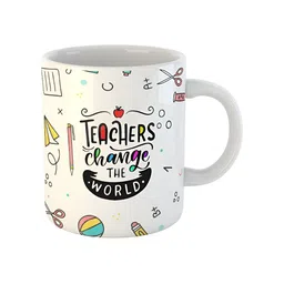 ARTBUG White Printed Ceramic Glossy Core Set of Cups and Mugs image 4