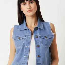 Miss Chase Women Crop Denim Jacket-image-65