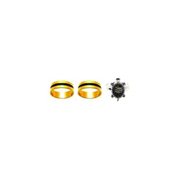 Dynamic Retail Global Set of 3 Rings for Men & Women, Yellow-Black Alloy Ring ()-12