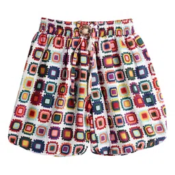 SWEET ANGEL Girls Geometric Printed Balloon Shorts with Broach-image-20