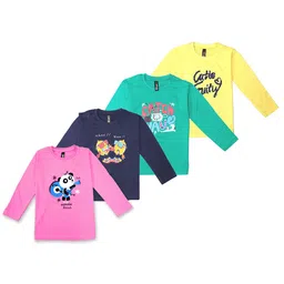 BAESD Girls 4 Printed Pure Cotton Applique T-shirt-image-36