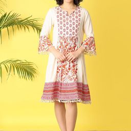 UNLIMITED Ethnic Motifs Printed A-Line Dress-image-81