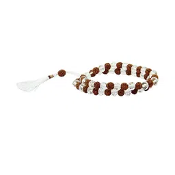 Divine souvenirs Unisex Rudraksha Beaded Wooden Elasticated Bracelet-72