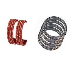 1ST TIME Set Of 12 Alloy Artificial Stones & Beads Bangles-picture-27