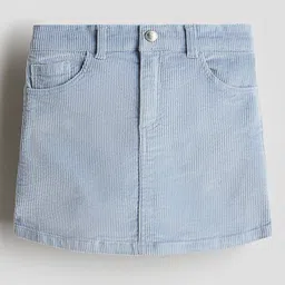 H&M Girls Blue Solid Corduroy Skirt-picture-46